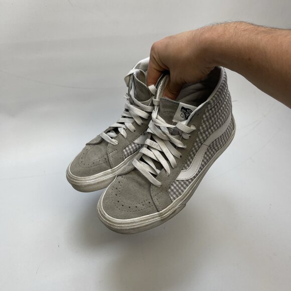Vans SK8 Hi Tapered Gingham Grey / White Womens Size 8 Skate Sneakers Y2K - Picture 12 of 12